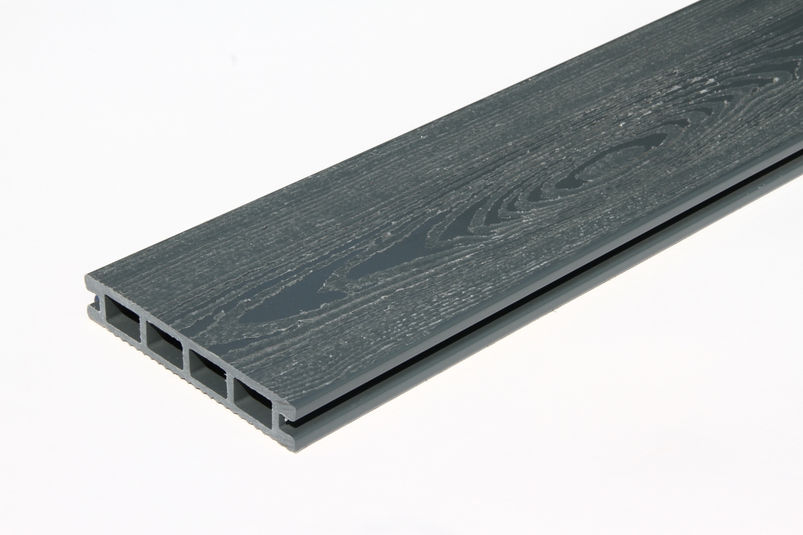Доска террасная МПК 140*25*3000 Серая Брашированная с тиснением